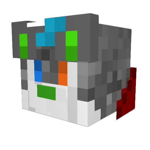 Evaki_Wolf Minecraft avatar head, 3D render