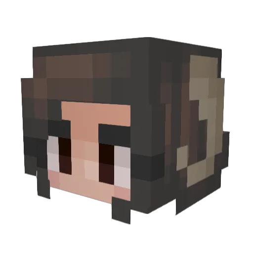 Evalise Minecraft avatar head, 3D render