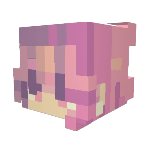 Evameez Minecraft avatar head, 3D render