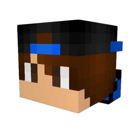 EvanBBQ Minecraft avatar head, 3D render