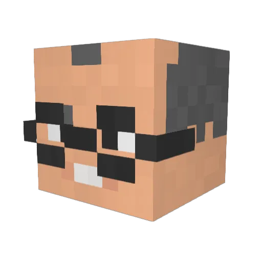 EvanCAI Minecraft avatar head, 3D render