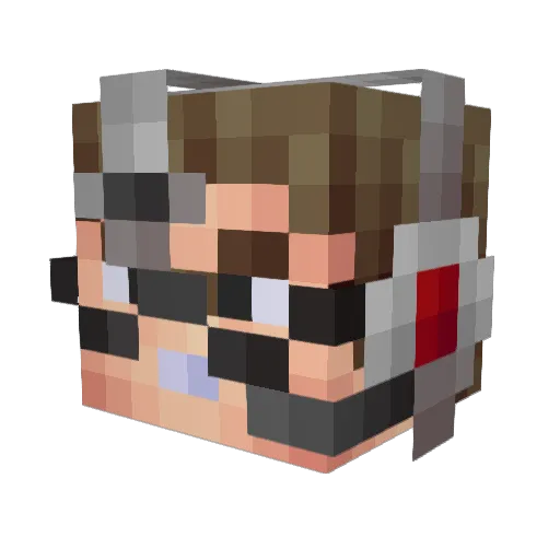 EvanCF Minecraft avatar head, 3D render