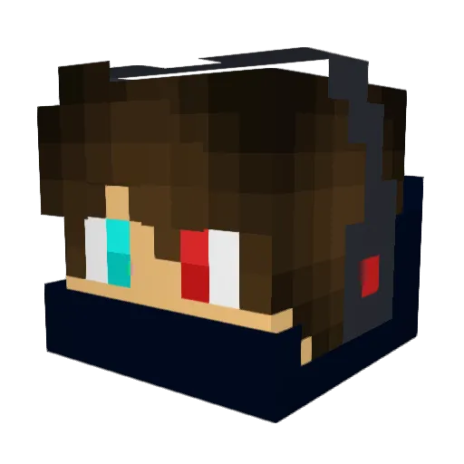 EvanMC Minecraft avatar head, 3D render
