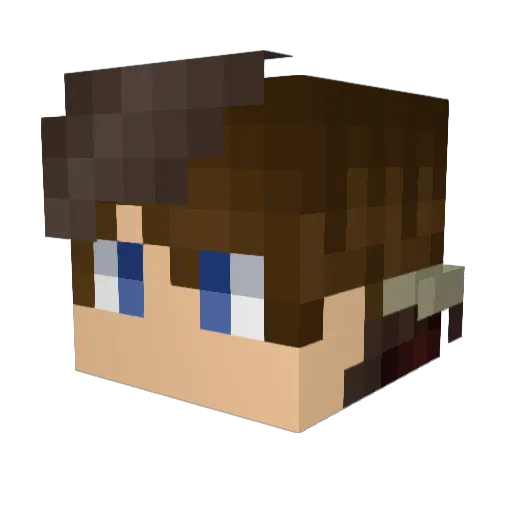 EvanMcLaren Minecraft avatar head, 3D render