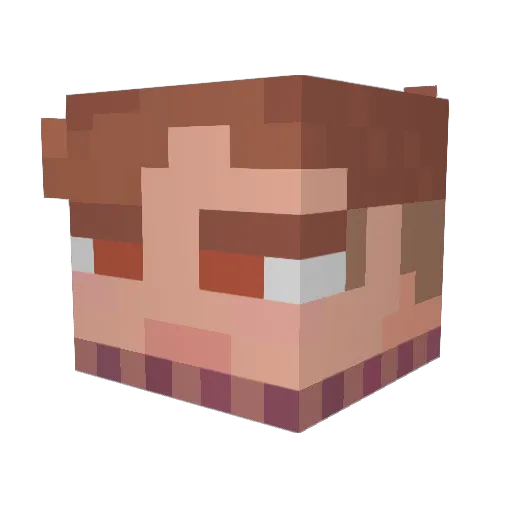 EvanPB Minecraft avatar head, 3D render