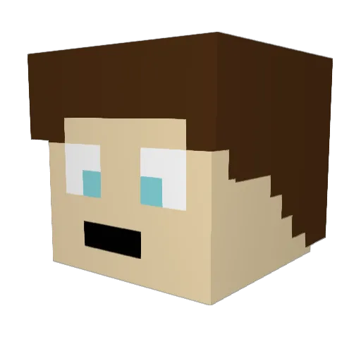 EvanSM Minecraft avatar head, 3D render