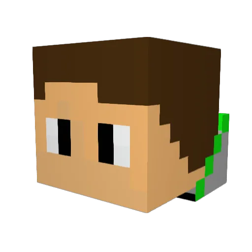 EvanXZ Minecraft avatar head, 3D render