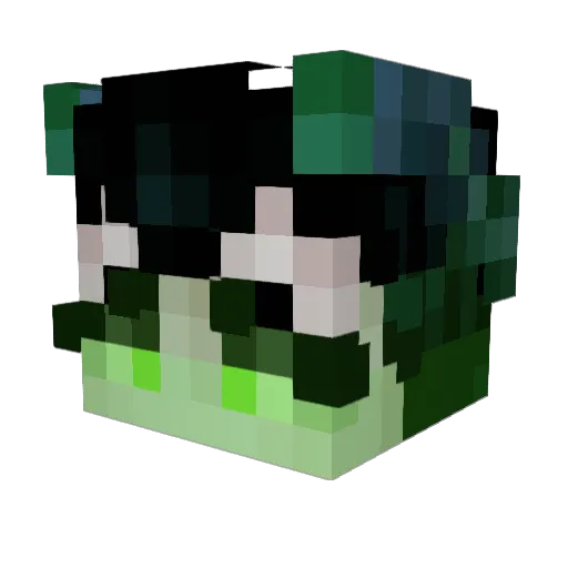 Evanderise Minecraft avatar head, 3D render