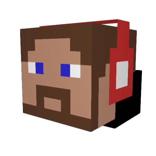 EvandrooRV Minecraft avatar head, 3D render