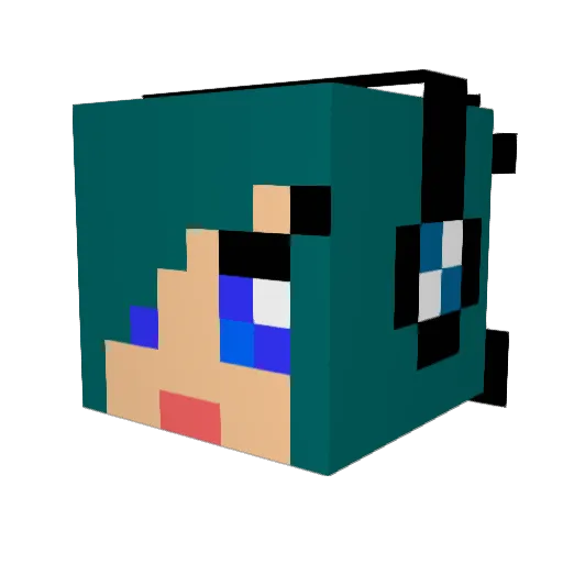 Evangeline66 Minecraft avatar head, 3D render