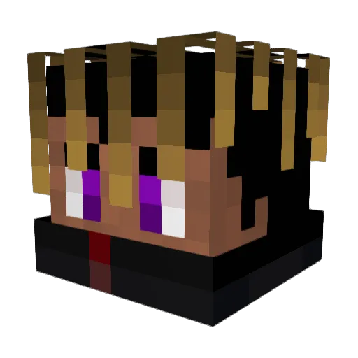 Evangeling Minecraft avatar head, 3D render