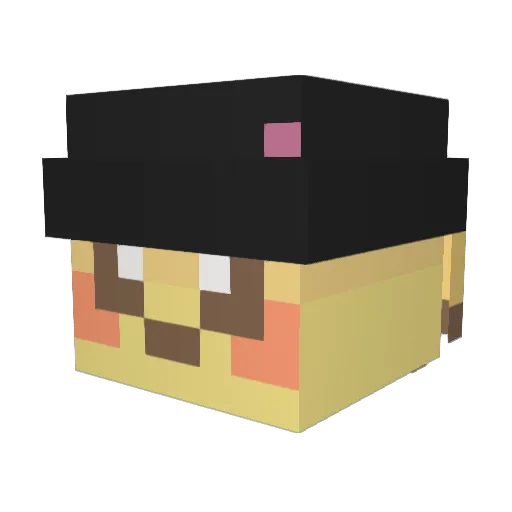 Evanore Minecraft avatar head, 3D render