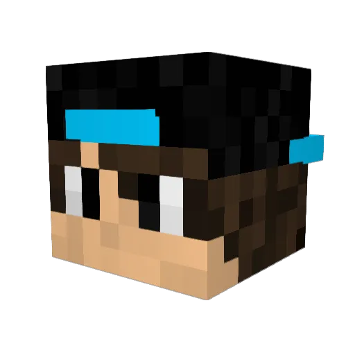 Evanosu Minecraft avatar head, 3D render