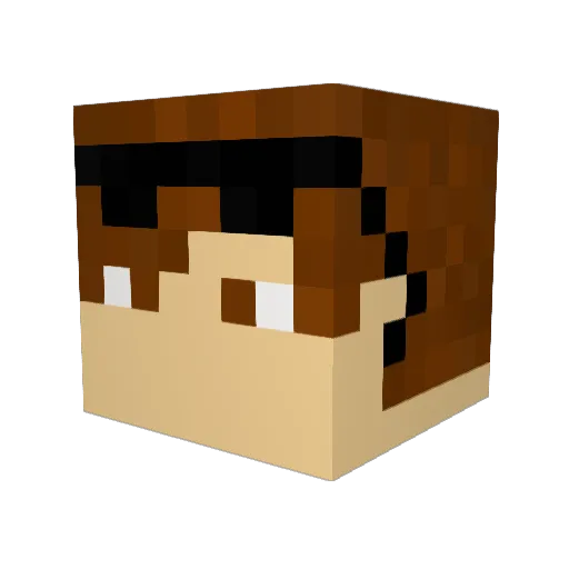 Evansofun Minecraft avatar head, 3D render