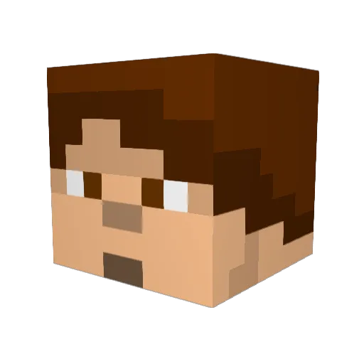 Evarin Minecraft avatar head, 3D render