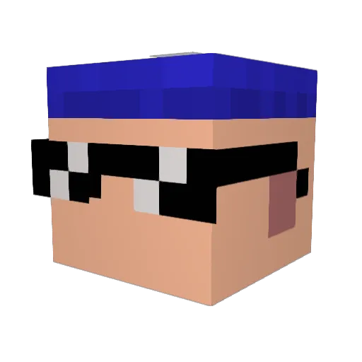 Evartik Minecraft avatar head, 3D render