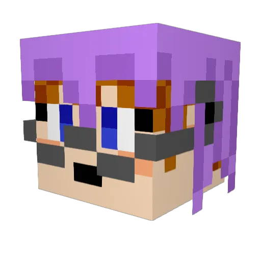 Evasolch Minecraft avatar head, 3D render