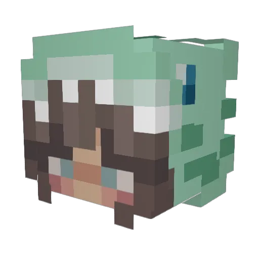 Evawhitten Minecraft avatar head, 3D render