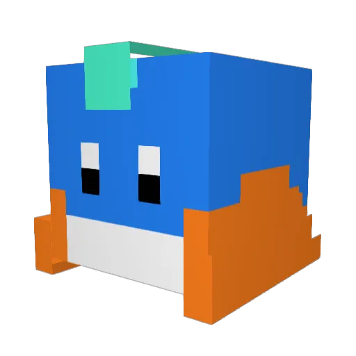 Evdes Minecraft avatar head, 3D render
