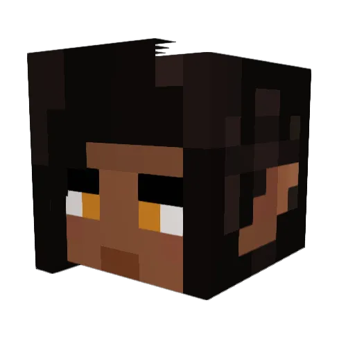 Evedele Minecraft avatar head, 3D render