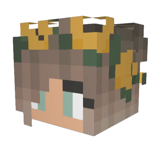 Evee Minecraft avatar head, 3D render