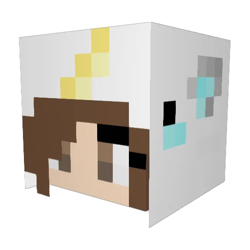 EvelinAlySnow Minecraft avatar head, 3D render