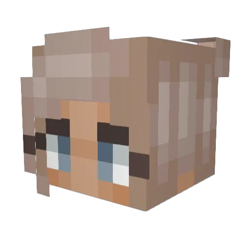 Evelina52 Minecraft avatar head, 3D render