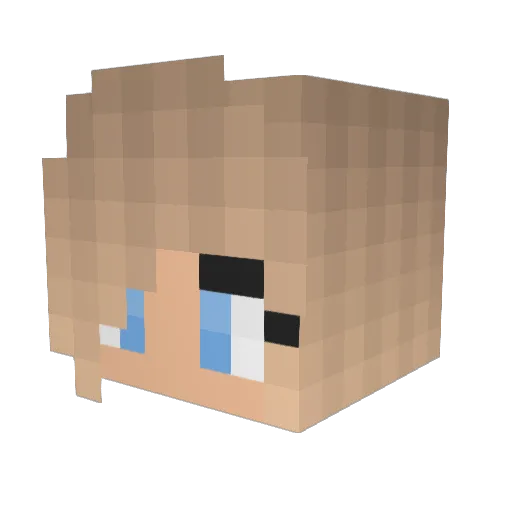 Evelinkaaa Minecraft avatar head, 3D render