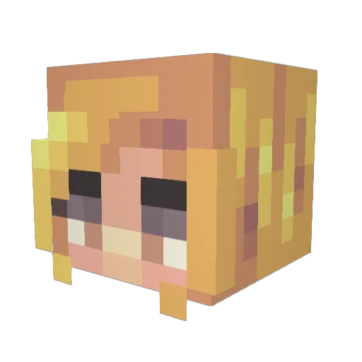 Evelyie Minecraft avatar head, 3D render