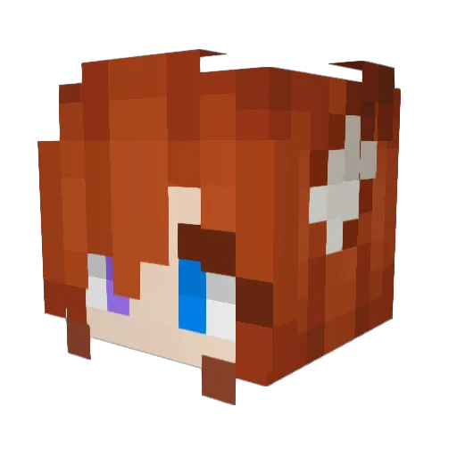 EvelynnFennec Minecraft avatar head, 3D render