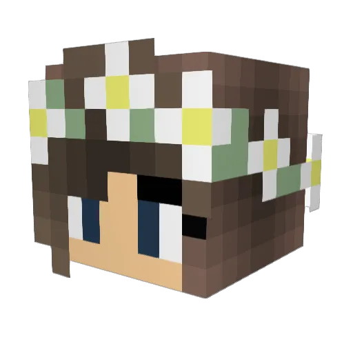 Evelynnn Minecraft avatar head, 3D render