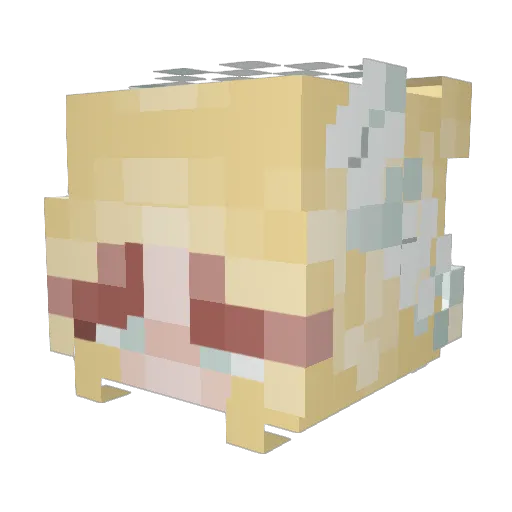 Evemk Minecraft avatar head, 3D render