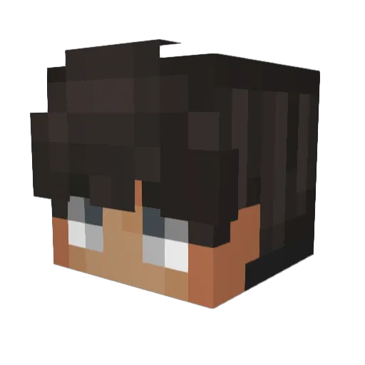 Evence Minecraft avatar head, 3D render