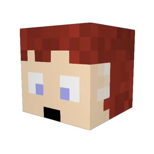 Eveningg Minecraft avatar head, 3D render