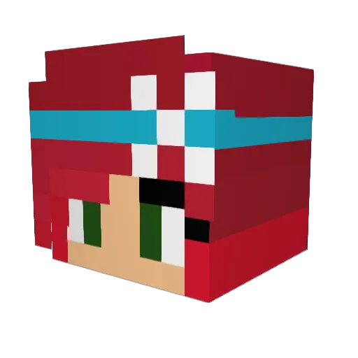 EverRed09 Minecraft avatar head, 3D render