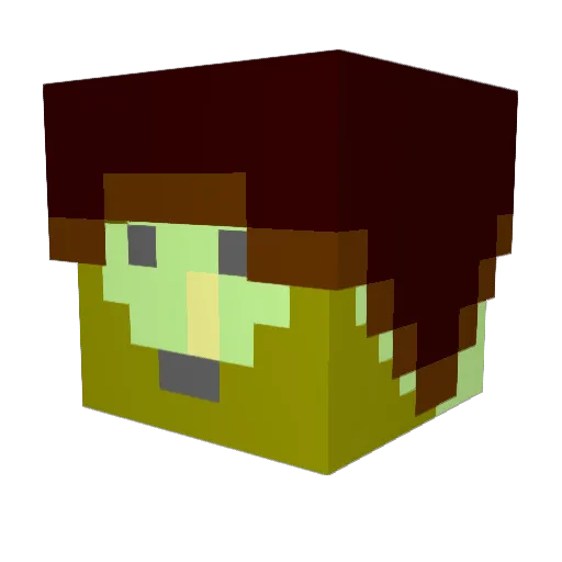 Everaline Minecraft avatar head, 3D render