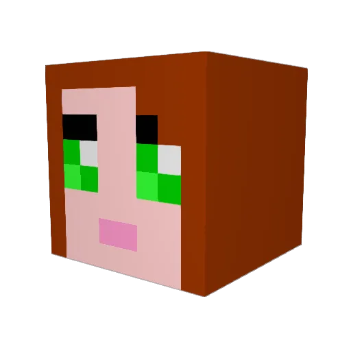 Everlovin Minecraft avatar head, 3D render