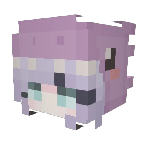 Eversa Minecraft avatar head, 3D render
