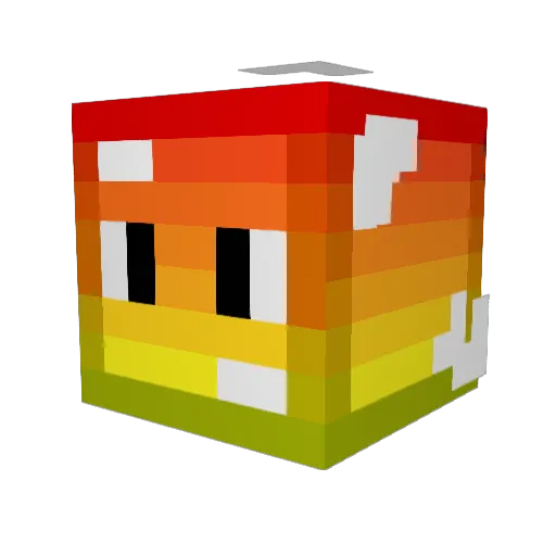 EveryWeek Minecraft avatar head, 3D render