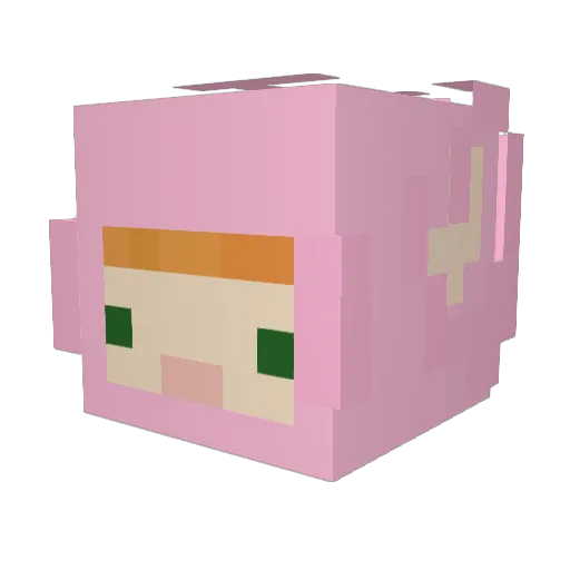 Evete Minecraft avatar head, 3D render