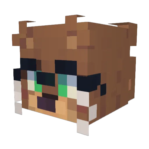 Evettes Minecraft avatar head, 3D render