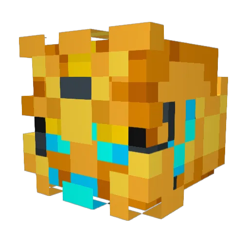 Evgrashka Minecraft avatar head, 3D render