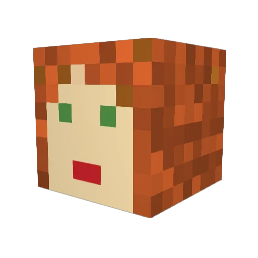 Evi5 Minecraft avatar head, 3D render
