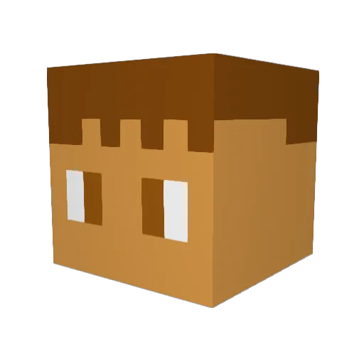 EviEvEv Minecraft avatar head, 3D render