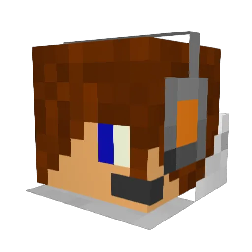 Evicol Minecraft avatar head, 3D render