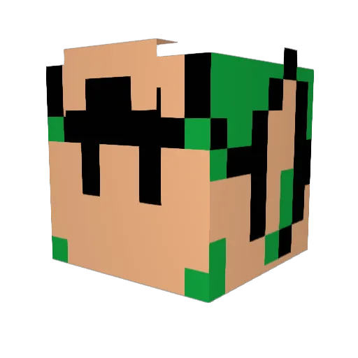 Evicous Minecraft avatar head, 3D render