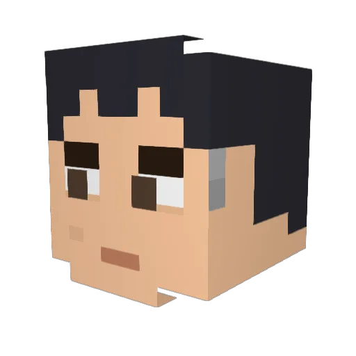 EvidentAsh Minecraft avatar head, 3D render