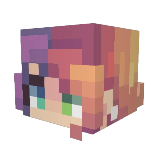 EvieIsle Minecraft avatar head, 3D render