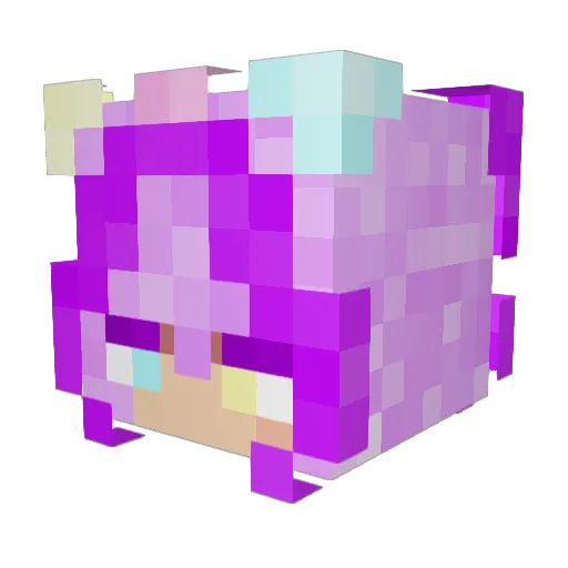 EvieTZ Minecraft avatar head, 3D render