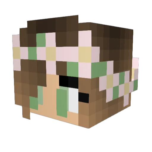 Evie_005 Minecraft avatar head, 3D render